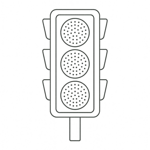 Tô màu đèn giao thông cho bé - Tranh tô màu 2025