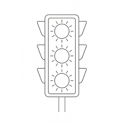 Tô màu đèn giao thông cho bé - Tranh tô màu 2025