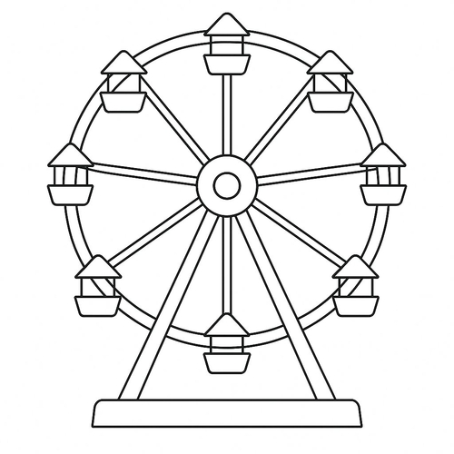Tô màu đu quay cho bé - Tranh tô màu 2025