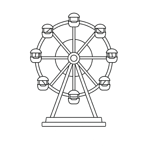 Tô màu đu quay cho bé - Tranh tô màu 2025