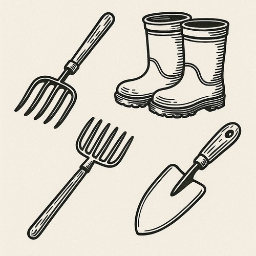 Tranh tô màu dụng cụ nghề nông cho bé 2025 - Sáng tạo và học hỏi