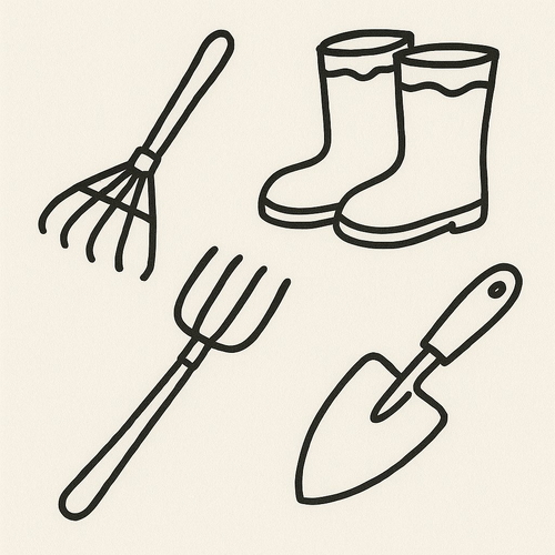 Tranh tô màu dụng cụ nghề nông cho bé 2025 - Sáng tạo và học hỏi