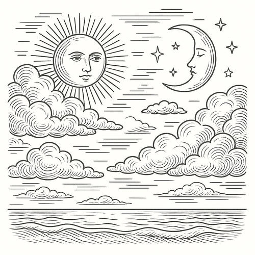 Tranh tô màu hiện tượng tự nhiên cho bé 2025 - Sáng tạo và học hỏi