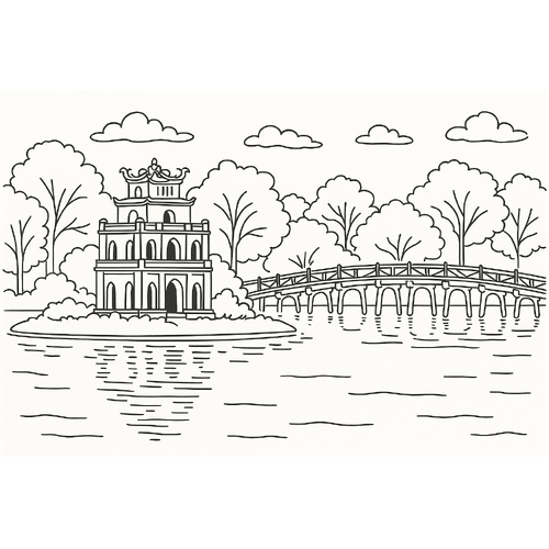 Tranh Tô Màu Hồ Gươm Cho Bé Năm 2025