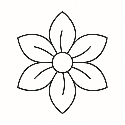 Tranh Tô Màu Bông Hoa 6 Cánh 2025 - Hình Tô Màu Cho Bé