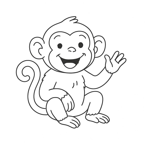 Tranh Tô Màu Con Khỉ Tô Màu Cho Bé Năm 2025 - Tải PDF Miễn Phí