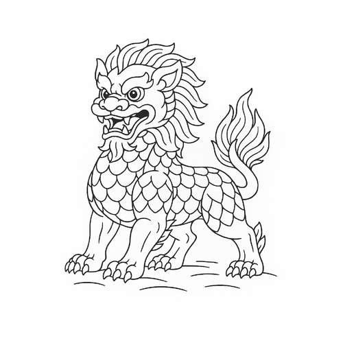 Tô màu con lân cho bé – Tranh tô màu đầu lân 2025