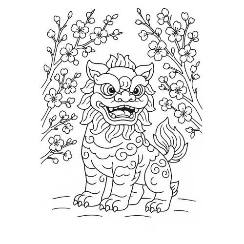Tô màu con lân cho bé – Tranh tô màu đầu lân 2025