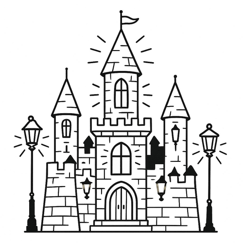 Tô màu lâu đài cho bé 2025 - Tải PDF miễn phí