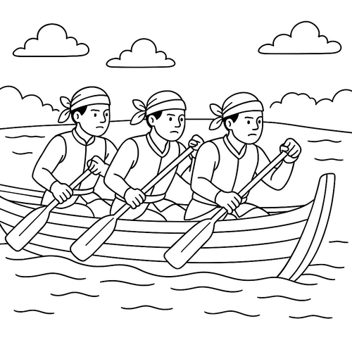 Tranh Tô Màu Lễ Hội Đua Thuyền Cho Bé Năm 2025