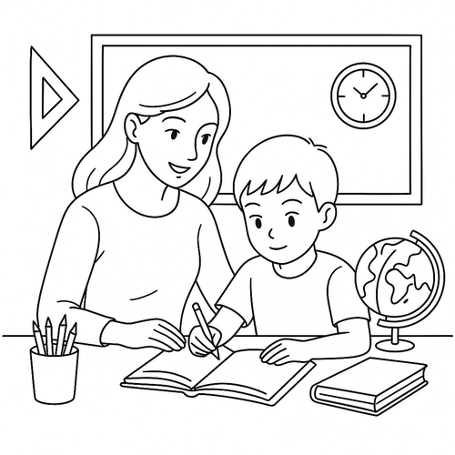 Tranh tô màu mẹ và bé 2025 - Sáng tạo yêu thương cho bé