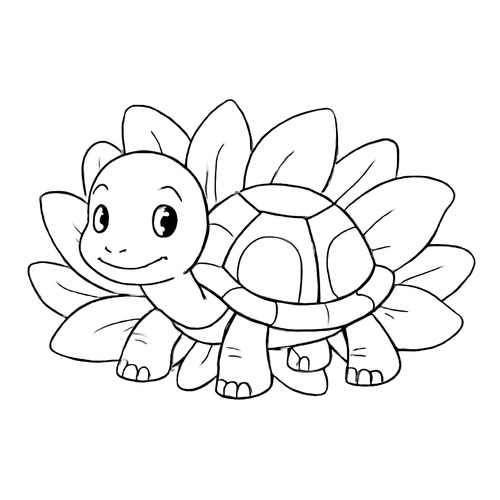 Con rùa tô màu cho bé – Hình tô màu đẹp 2025