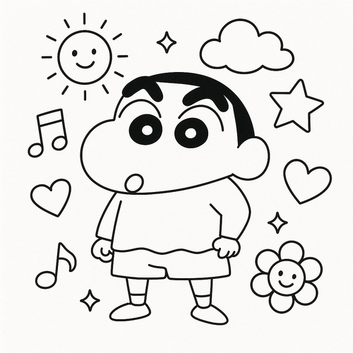 Tranh tô màu Shin cậu bé bút chì 2025 - Sáng tạo vui nhộn cho bé