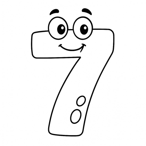 Tô màu số 7 cho bé 2025 - Tải PDF miễn phí