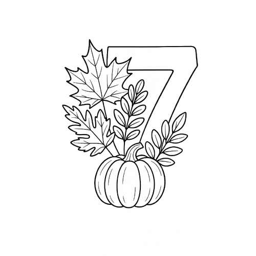 Tô màu số 7 cho bé 2025 - Tải PDF miễn phí