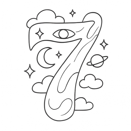 Tô màu số 7 cho bé 2025 - Tải PDF miễn phí