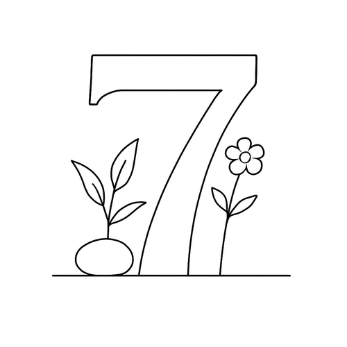 Tô màu số 7 cho bé 2025 - Tải PDF miễn phí