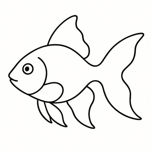 Tô màu con cá vàng cho bé 2025 – Hình tô màu dễ thương