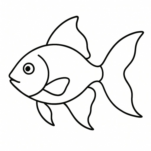 Tô màu con cá vàng cho bé 2025 – Hình tô màu dễ thương