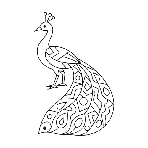 Tô màu con công cho bé 2025 – Hình tô màu đẹp mắt