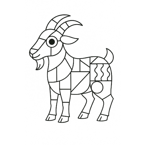 Tô màu con dê cho bé 2025 – Hình tô màu dễ thương