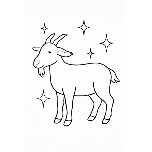 Tô màu con dê cho bé 2025 – Hình tô màu dễ thương