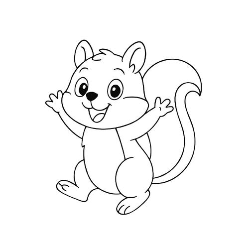 Tô màu con sóc cho bé 2025 – Hình tô màu dễ thương