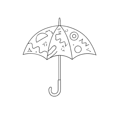 Tô màu cái ô cho bé 2025 – Hình tô màu dễ thương