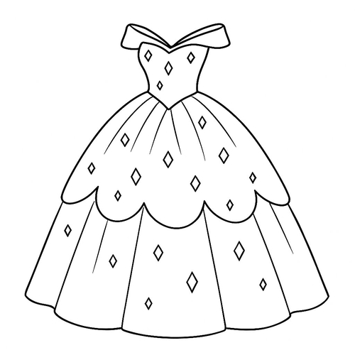 Tranh tô màu váy dạ hội cho bé 2025 - Sáng tạo và vui nhộn