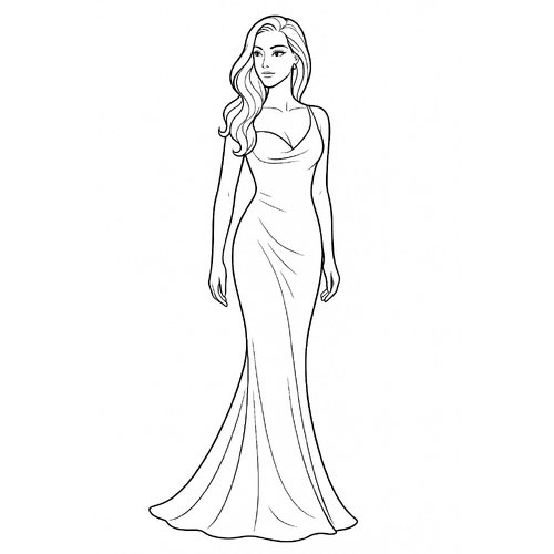 Tranh tô màu váy dạ hội cho bé 2025 - Sáng tạo và vui nhộn