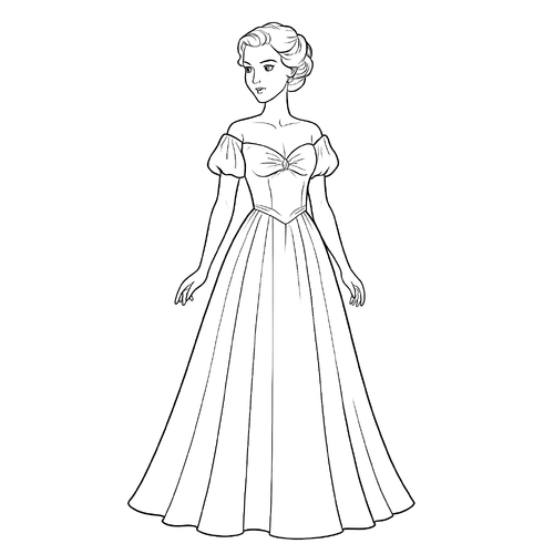 Tranh tô màu váy dạ hội cho bé 2025 - Sáng tạo và vui nhộn