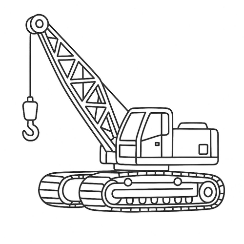 Tô màu xe cẩu cho bé - Tranh tô màu xe cần cẩu 2025