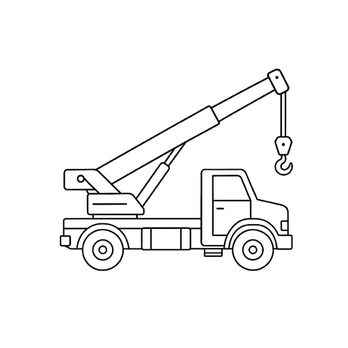 Tô màu xe cẩu cho bé - Tranh tô màu xe cần cẩu 2025