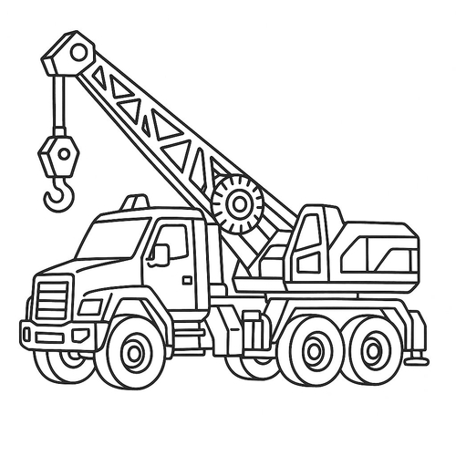 Tô màu xe cẩu cho bé - Tranh tô màu xe cần cẩu 2025