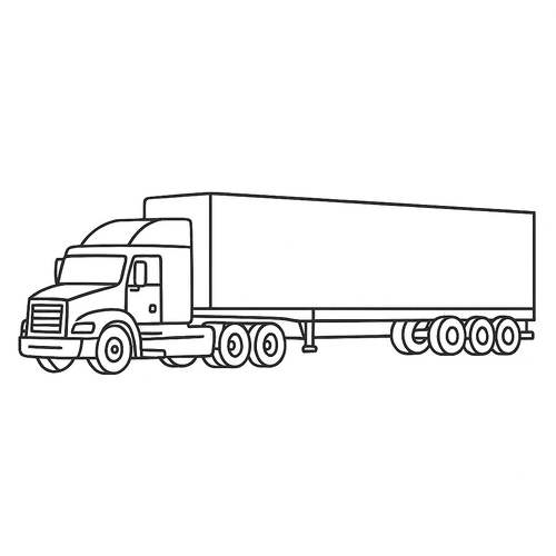 Tô màu xe container cho bé - Tranh tô màu 2025