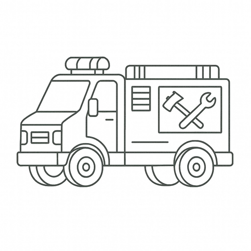 Tô màu xe tải cho bé - Tranh tô màu 2025