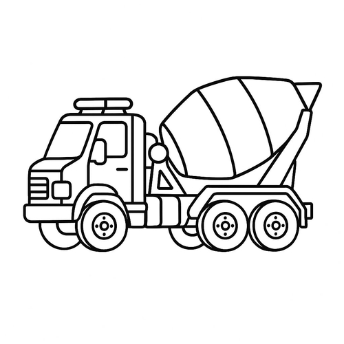 Tô màu xe trộn bê tông cho bé - Tranh tô màu 2025