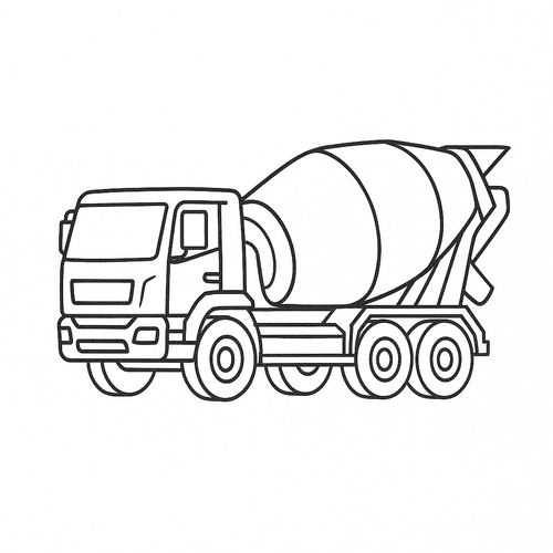 Tô màu xe trộn bê tông cho bé - Tranh tô màu 2025