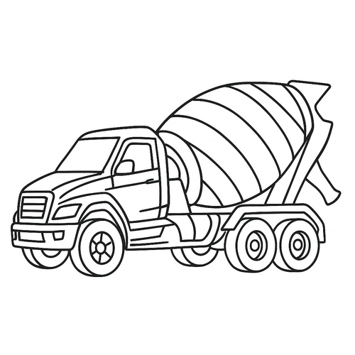 Tô màu xe trộn bê tông cho bé - Tranh tô màu 2025