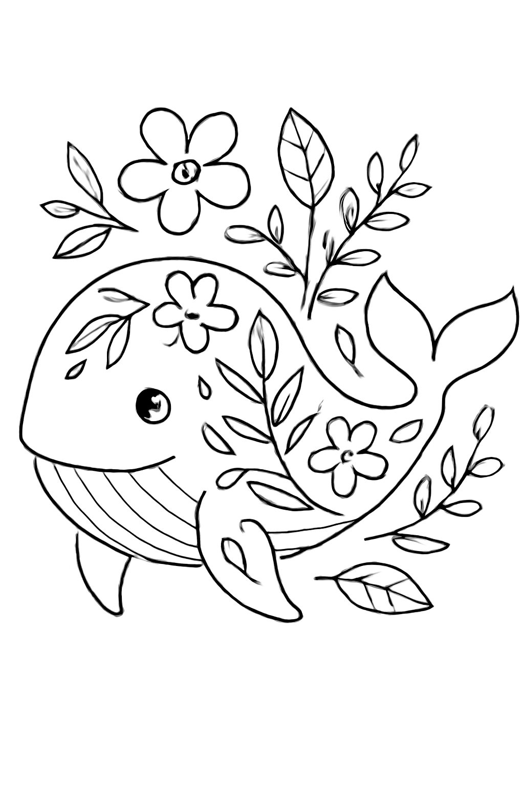 Tranh tô màu cá voi tô màu cho bé 2025 - PDF vui nhộn