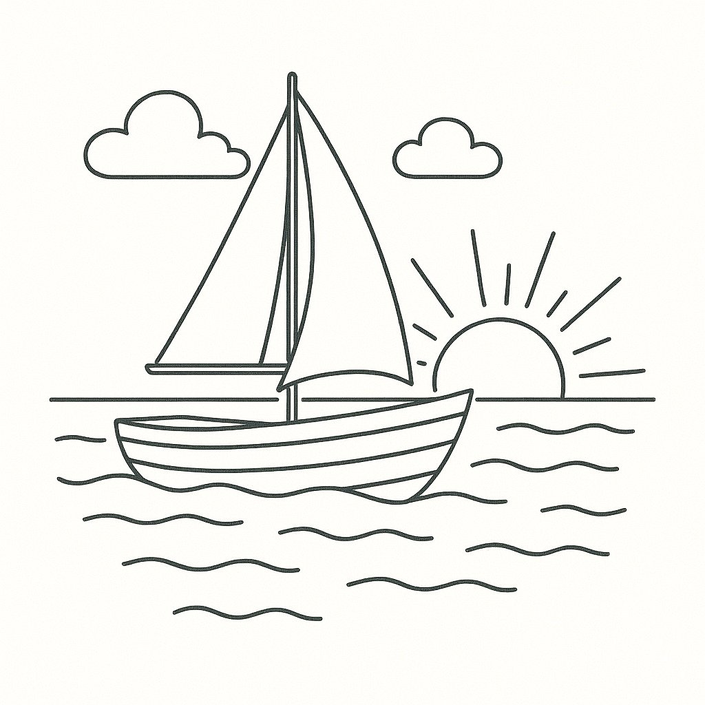 Chiếc thuyền buổi hoàng hôn