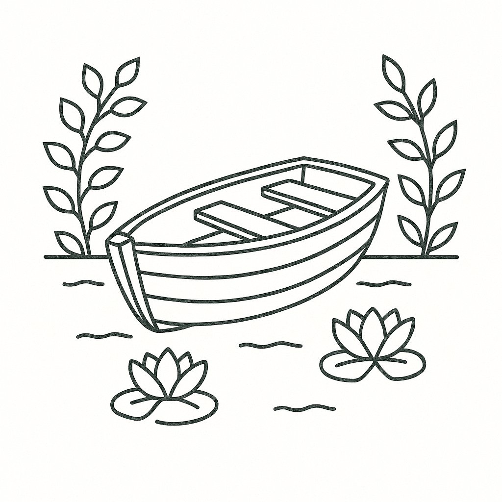 Chiếc thuyền trong hồ