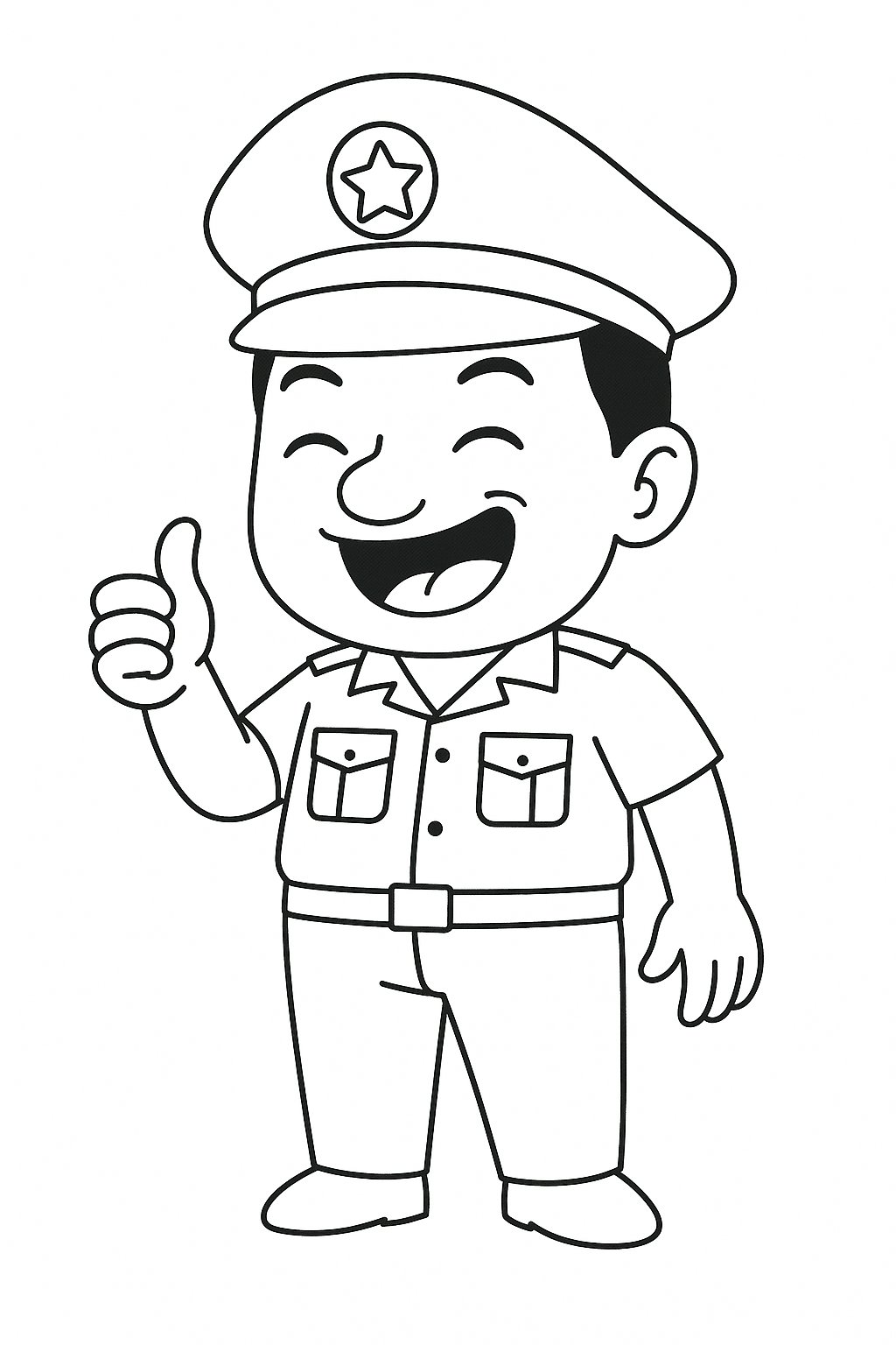 Tô màu chú công an cho bé 2025 – Tải PDF miễn phí