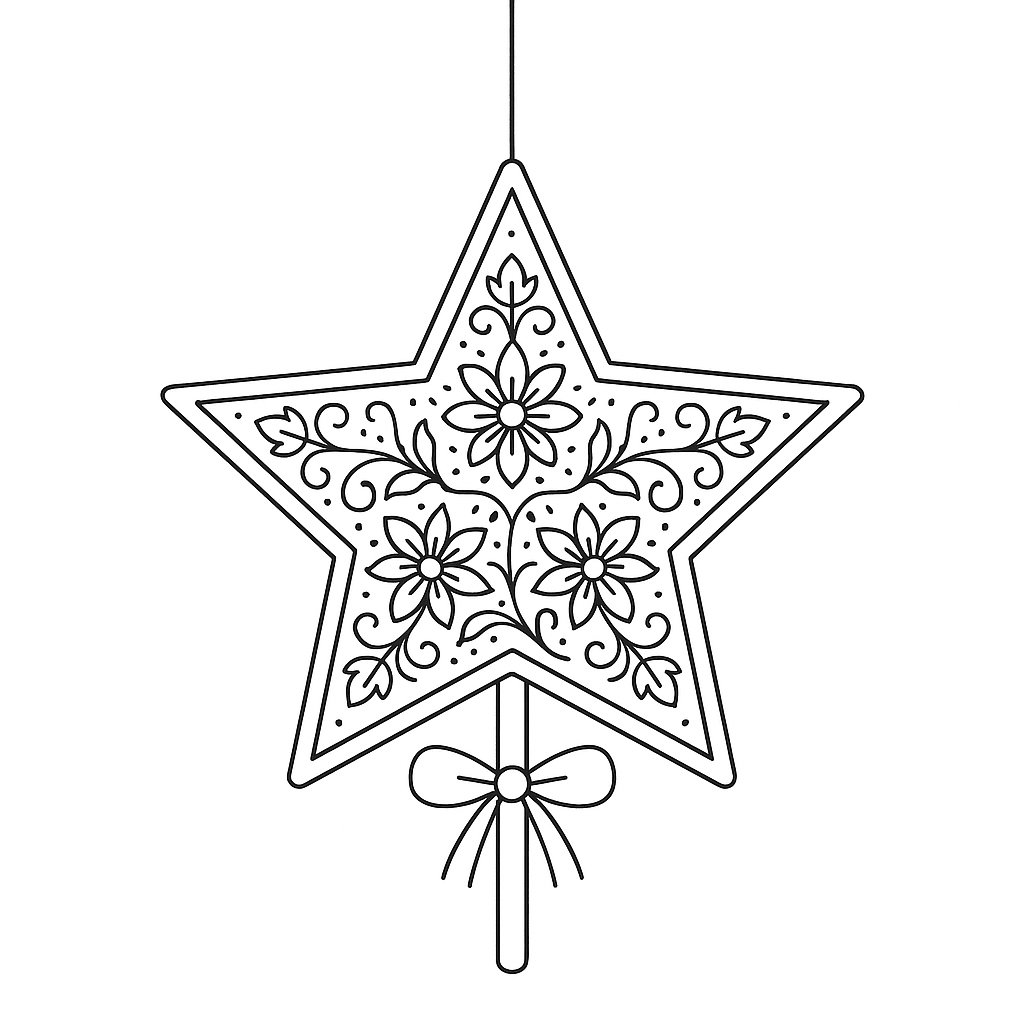 Tranh tô màu đèn ông sao cho bé – Hình tô màu đẹp 2025