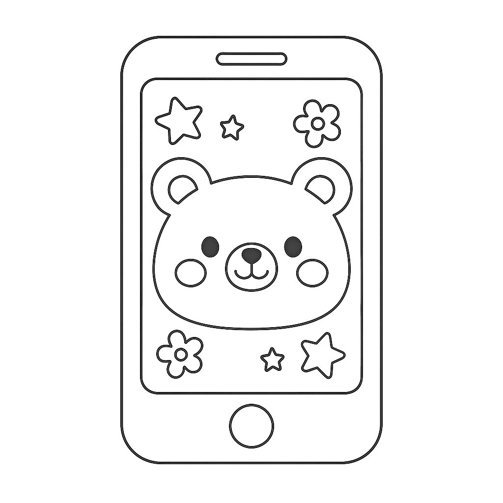 Điện thoại với họa tiết hoạt hình