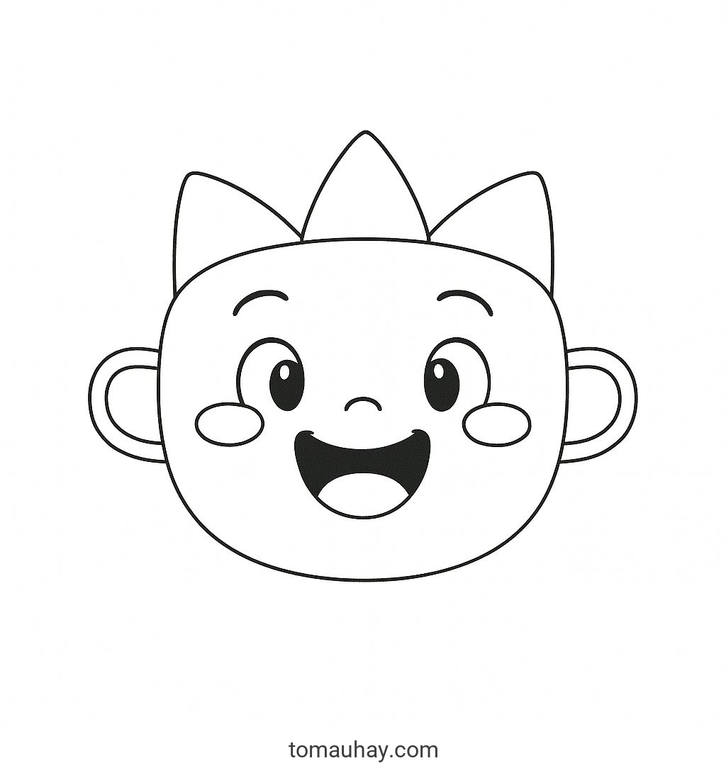 Tranh tô màu mặt nạ Trung Thu cho bé 2026 - Tải PDF - Phong cách hoạt hình