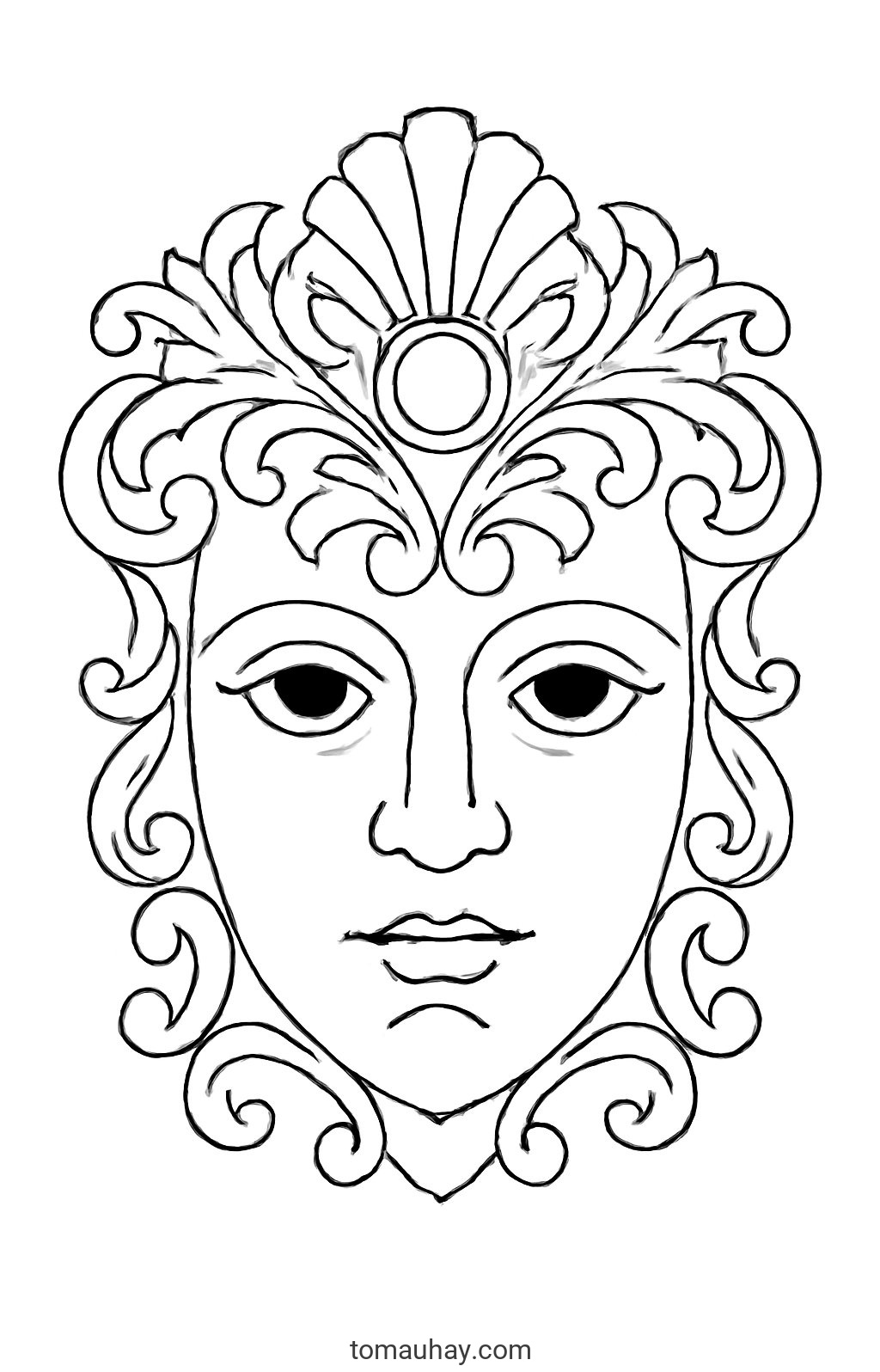 Tranh tô màu mặt nạ Trung Thu cho bé 2026 - Tải PDF - Retro Vintage