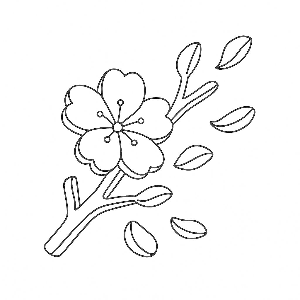 Tranh tô màu sakura tô màu cho bé 2025 - PDF sinh động