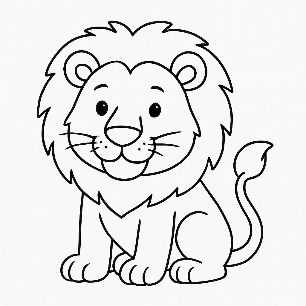 Tranh tô màu sư tử tô màu cho bé 2025 - PDF sinh động