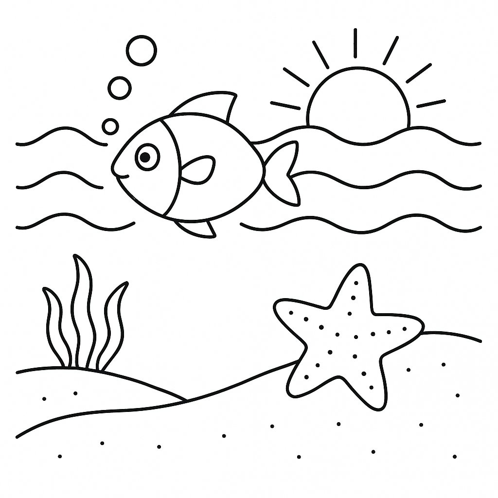 Tranh tô màu biển cả